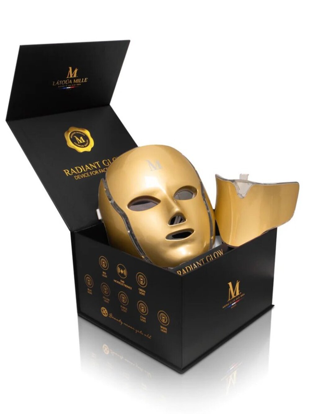 Luxury EMS LED Face & Neck Skin Tightening Rejuvenation Device Anti Aging - Picture 2 of 11